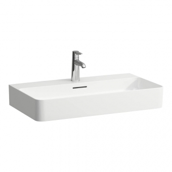 Praustuvas Laufen VAL 750x420x115 mm, šlifuota apačia, su 1 anga maišytuvui viduryje 
